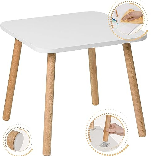 PlayPals Möbel Kindertisch, Holztisch für Kinderzimmer 50 x 50 x 46 cm, Geschenk für Kinder Selbstbaumöbel - Tisch für Kinder, Kinderzimmertisch, Schreibtisch für Kinder