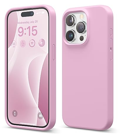elago Flüssig Silikon Case Kompatibel mit iPhone 15 Pro Hülle, Premium Silikon Handyhülle, Ganzkörper Schutzhülle [4 Lagige Stoßfeste Struktur], Kratzfestes Weiches Mikrofaserfutter (Heiße Rosa)