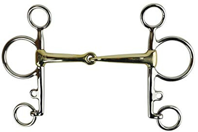 AK Pelham Mors d'équitation avec articulation simple avec embout en argent allemand Horse Bits AKRS-2613 (5.75'', German/Silver)
