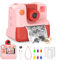Appareil Photo Enfant Instantanée, 1080P Appareil Photo Enfant Impression Instantanée, Appareil Photo Numérique Enfants, Anniversaire Noël Cadeau pour Filles Garçons de 3-12 Ans