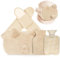 Wrap Around Hot Water Bottle with Fluffy Cover Pouch and Furry Waist Belt, Cute Wearable Body Hot Water Bottle Strap on for Period, Neck, Back, Shoulder Pain Relief - Beige
