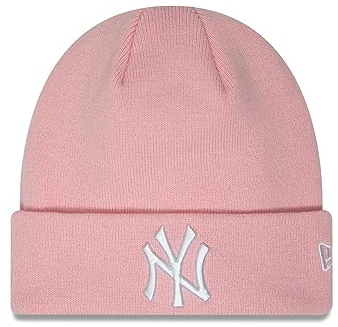 New Era MLB Beanie New York Yankees Teamlogo umgeschlagener Saum rosa Baseball Mütze Winter - One-Size