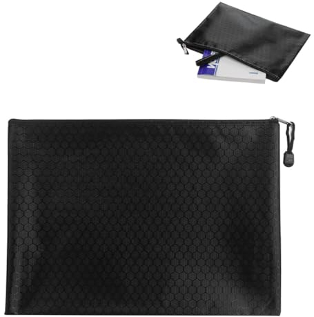 BZKSER Pochette Piatta - 2Pcs Busta Porta Soldi, Pochette Portadocumenti con Cerniera, Borsa da Banca A5, Borsa per Banconote, Impermeabile Sacchetto del Documento, Borse di File con Cerniera