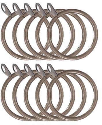 19 mm Extendable Metal Curtain Poles Antique Brass Rings (10 Piece)