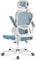 Blisswood Office Desk Chair with Headrest - 360° Swivel High Back Computer Mesh Chair for Gaming & Home Office - 130° Reclines - Lumbar Support - Adjustable Flip-Up Armrest -Tilt Function (Light Blue)