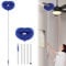Feather Duster, Max 66'' Ceiling Fan Cleaner, Reusable Microfiber Blade Cleaner With Extension Pole for Cleaning Walls, Bookshelves, Furniture, Door Window Top, Blue