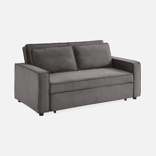 Schlafsofa 3-Sitzer mit grauem Cordbezug, B 172,5 x T 91,5 x 88,5cm - Chill
