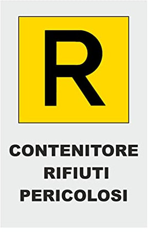 GLOBAL CARTELLO SEGNALETICO - CONTENITORI RIFIUTI PERICOLOSI - Adesivo Extra Resistente, Pannello in Forex, Pannello In Alluminio (10x15 CM, Adesivo)