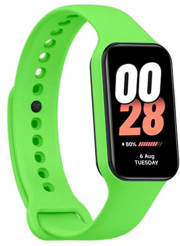 OcioDual Cinturino di Compatibile con Xiaomi Smart Band 8 Active/Redmi Smart Band 2, colore Verde, cinturino di ricambio in Silicone Gomma morbida e flessibile per lo sport traspirante