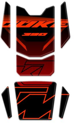 Tankschutz aus Harz, 3D, kompatibel mit KTM 390 Duke 2024 On GP-2000 (Orange)