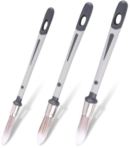 Lot de 3 Pinceaux Détails et Applications de Peinture, Petit Pinceau pour Décoration de Bordure de Maison, Petits Pinceaux pour Décoration Murale 0.45 0.6 0.7 inch