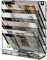 Solinxe Zeitungshalter Wand mit 5 Fächern Metall Zeitungsständer Hängeregister Wandablagefächer A4 Papier Dokumentenablage Büro Schule Ablage Organizer, Schwarz