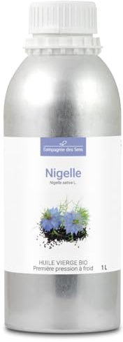 Nigelle - Huile Végétale Vierge BIO - Flacon en verre - Première pression à froid - 1L Alu