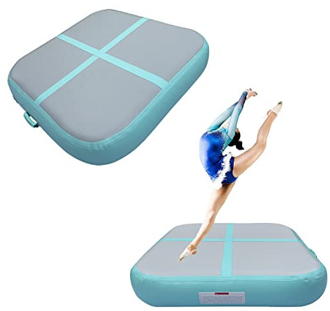 PPXIA Air Block Aufblasbare Gymnastikmatte Turnblock Tumbling Block Trainings block Trainigsmatte Sportblock Gymnatikblock mit pumpe(100 * 100 * 20cm)