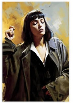 HGEIK Klassisches Filmposter, Pulp Fiction Poster, Leinwandposter, Wandkunst, Dekordruck, Gemälde für Wohnzimmer, Schlafzimmer, Dekoration, 30 x 45 cm