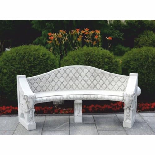 Casa Padrino Barock Beton Gartenbank Grau 196 cm - Barock Garten & Terrassen Möbel