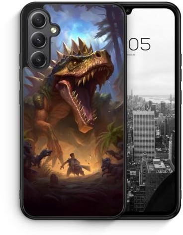 MUNIQASE Aggressive Dino - Silikon Hülle für Samsung Galaxy A36 5G - Coole Tier Dinosaurier Schutzhülle Handyhülle Case Cover