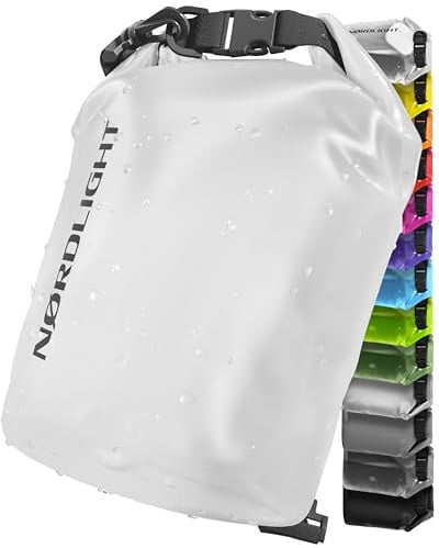Nordlight Dry Bag wasserdichte Tasche - 2l 5l 10l 15l 20l 30l Liter | Wasserfester Packsack Seesack Beutel Waterproof Drybag + Roll-Top + Schultergurt | Schwimmen Baden Strand Kanu SUP Tauchen Handy