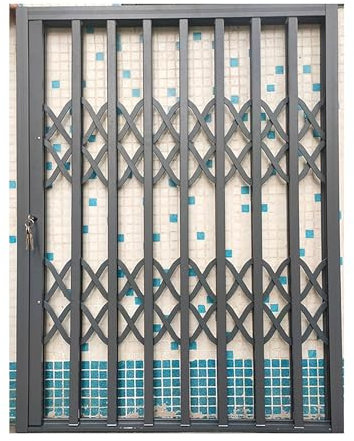 Maßgefertigte Sicherheitsgitter for Fenster, Einbruchschutz, stabile Balustraden for Schiebebalkone/-tore – 228 cm hoch, abschließbarer Sicherheitsschutz(Grey,195x200cm/77x79in)