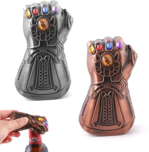 HSKRKOW 2 Stück Flaschenöffner Lustig Thanos Handschuh Flaschenöffner, Flaschenverschlussöffner, Aven-Gers Kreativer Korkenzieher, Dekorationsöffner Die Kreativsten Geschenk Merch(2Farbe)