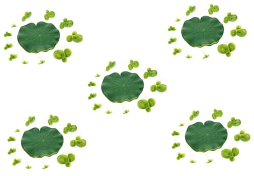 MAGICLULU 5 Set Di Lenticchie D'Acqua Artificiali Per Acquario Piante Galleggianti Finte Realistiche Artificiali Decorazioni Per Acquari Piccoli Ornamenti Per Acquari Acquario