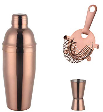YETGFBH Cocktail Shaker,Shaker Cocktail 1–5-teiliges Regenbogen-Cocktail-Set aus Edelstahl, 750 ml, Cocktail-Shaker-Set mit Sieb, Messbecher, Barkeeper-Set, Bar-Tool(Pink)
