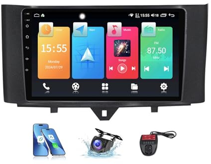 Android 13 Car Radio for B-enz Smart Fortwo 2010-2015, 9 GPS Navigation, Bluetooth, DSP, CarPlay, Android Auto, FM RDS, DAB+, DVR Camera Support (NF-1)