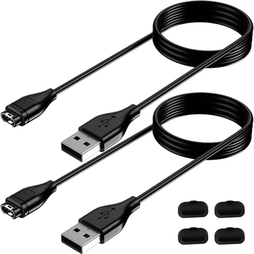 Caricatore per Garmin Watch Vivoactive 5 3 4, Venu 4s 3s 2s / Sq 2 Music, USB Caricabatterie Cavo di Ricarica Silicone for Fenix 7 7S 7X 6 6S 6X Pro 5 5S 5X Plus