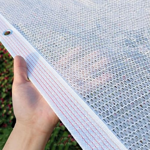Toile d'Ombrage Blanche 55% avec Oeillets, Filet d'Ombrage Exterieur | Filet d'Ombrage Exterieur en HDPE Respirant Anti-UV pour Serre, Jardin, Pergola, Balcon, Terrasse, Patio.(3x6m)