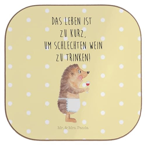Mr. & Mrs. Panda Tassen Untersetzer Igel Wein - Geschenk, Weißwein, Glas, trinken, Getränkeuntersetzer, Lustige Sprüche, Weinglas, für Gläser, Rotwein, gläseruntersetzer, Tischuntersetzer, Weintrinker