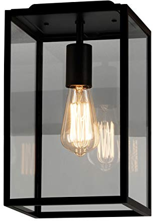 Astro Homefield Ceiling Outdoor Ceiling Light (Textured Black), E27/ES Lamp, Designed in Britain - 1095021-3 Years Guarantee