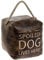 Lesser & Pavey Faux Leather Distressed Vintage Cube A Spoiled Dog Lives Here Door Stop