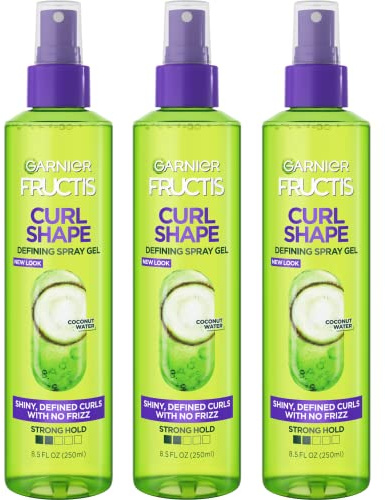 Garnier Fructis Style Curl Shape Defining Spray Gel for Curly Hair, 8.5 Ounce Bottle, 3 Count