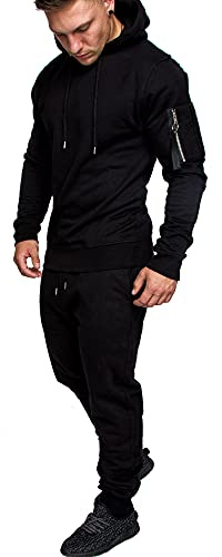 REPUBLIX Herren Cargo Stil Sportanzug Jogginganzug Trainingsanzug Sporthose+Hoodie R-0028