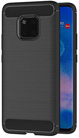 AICEK Cover Huawei Mate 20 Pro, Nero Custodia Huawei Mate 20 Pro Silicone Molle Black Cover per Huawei Mate 20 Pro Soft TPU Case (6.39 Pollici)