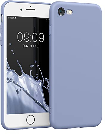 kwmobile Carcasa Compatible con Apple iPhone SE (2022/2020) / 8/7 Funda - con Bordes elevados - Apto Carga inalámbrica - Gris Lavanda Mate Mate