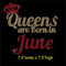 TShirt Showroom Queens are Born in June Birthday Hotfix Rhinestone Diamante Iron on Transfer Motif Applique