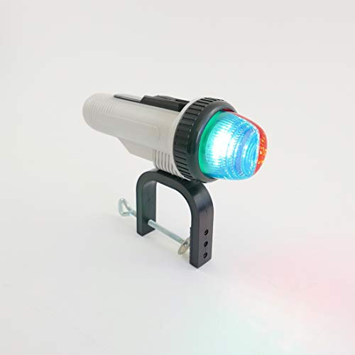 MiDMarine Portable LED Bow (Red/Green) Navigation Light with Clamp, Battery Operated for RIBS Boats small vessels