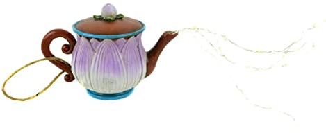 Touch of Nature LED Purple Teapot Hanger- Spring Decor - Spilling Teapot Decor - Garden Decor (Purple)