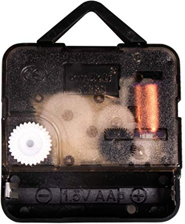 Rayher Quarz-Uhrwerk, batteriebetrieben, Achsenhöhe 12 mm, montiert, geeignet für eine Plattenstärke bis max. 7 mm, Uhrwerk für Wanduhr, 69236000