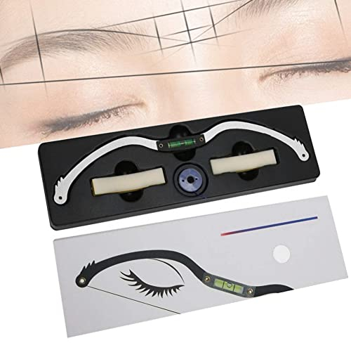 Professionelles Linienmarkierungslineal Augenbrauen-Tattoo-Positionierungswerkzeug Augenbrauen-Bogen-Mapper-Werkzeug mit Mapping-Faden für geformte Augenbrauen Permanent Makeup Tattoo (Silber)