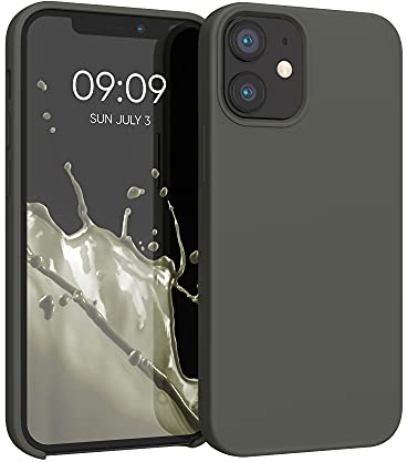 kwmobile Handyhülle für iPhone 12 mini Hülle, für iPhone 12 mini Case - Hülle Silikon - kabelloses Laden - Olivgrün