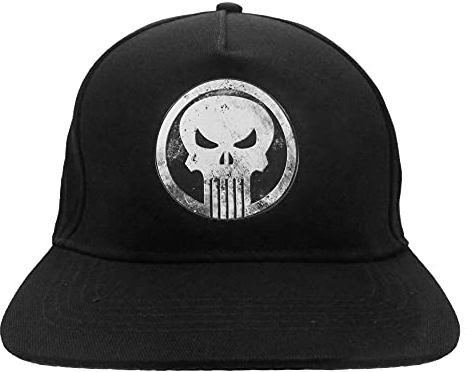 Punisher Logo Snapback Cap für Erwachsene/Jungen mit Logo Einheitsgröße Größe verstellbar Farbe Schwarz