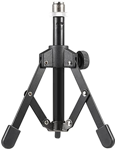 summina Mini Mic Stand Mini Foldable Desktop Tabletop Tripod Microphone Mic Stand Holder