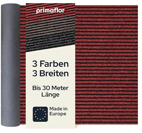 Primaflor Schmutzfangläufer Gin - Rot - 120 x 100 cm – Strapazierfähige Matte mit rutschfestem Gummirücken für sicheren Halt – Ideal für Eingangsbereiche