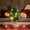 COM-FOUR® LED Christmas Tree - Pequeño árbol de Navidad Artificial con iluminación LED - Gran decoración navideña - 15 LED Blancos cálidos (1 Pieza - Árbol de Navidad con LED)