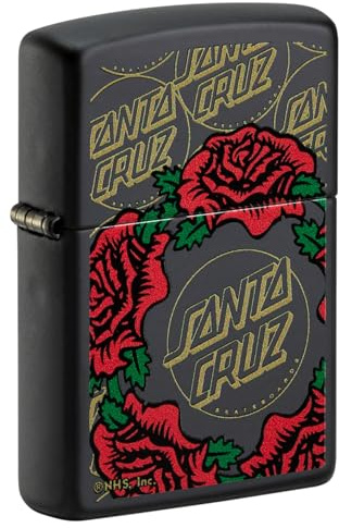 Zippo Sturmfeuerzeug - Santa Cruz, Black Matte, Color Image - Nachfüllbar - Wiederverwendbar - Windfestes Design - Geschenkbox - Made in USA
