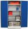 Schrank & Stuhl XXL Werkzeugschrank – Werkstattschrank/Aktenschrank mit 4 höhenverstellbaren, vollverzinkten Fachböden, 195x92x60, Grau/Blau