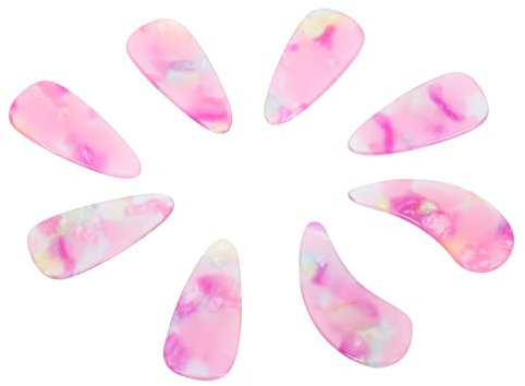 Guzheng Fingerplektren Fake Nails 8pcs Chinese Zither Finger Picks Fingerspitzen Protektoren für Mandoline Banjo Laute Pipa String Instrument Training Pink