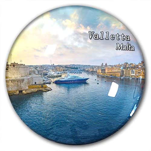 Malta Valletta Kühlschrankmagnet, Kühlschrank-Aufkleber, dekorativer Magnet, Reise-Souvenir, Kristallglas